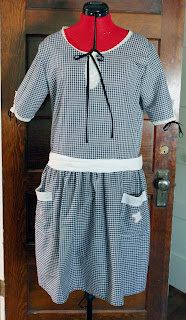 1920s dress gingham check reproduction