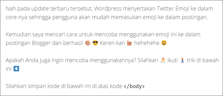 Cara Menggunakan Twitter Emoji Di Postingan Blogger