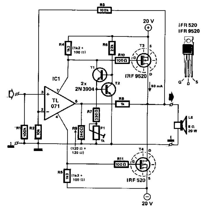 Mosfet Audio Amplifier 20W