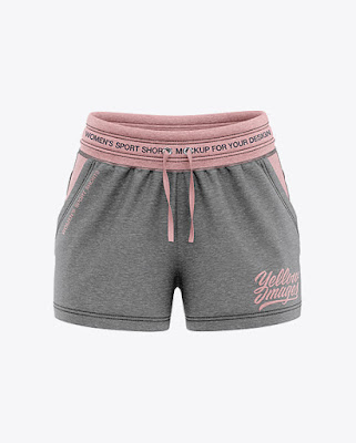 Women's Heather Sport Shorts Mockup