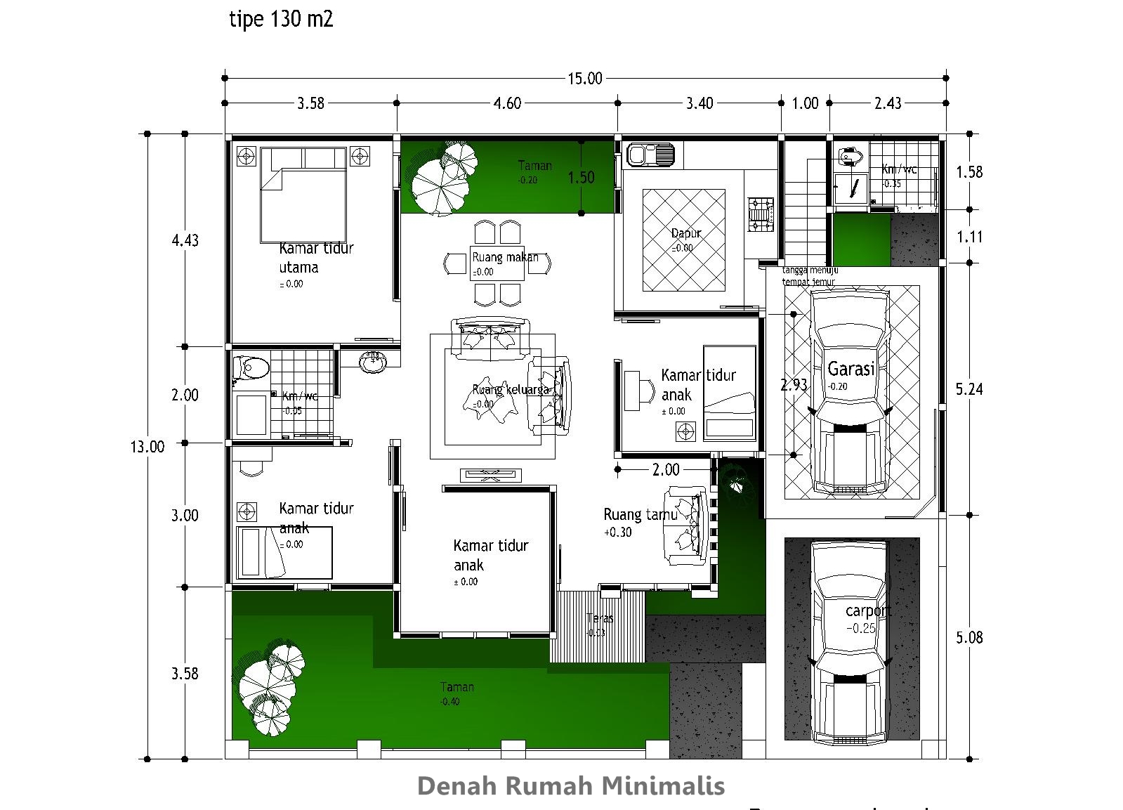  Denah  Rumah  Dengan Luas  Tanah  200 Meter Inspirasi Dekor 