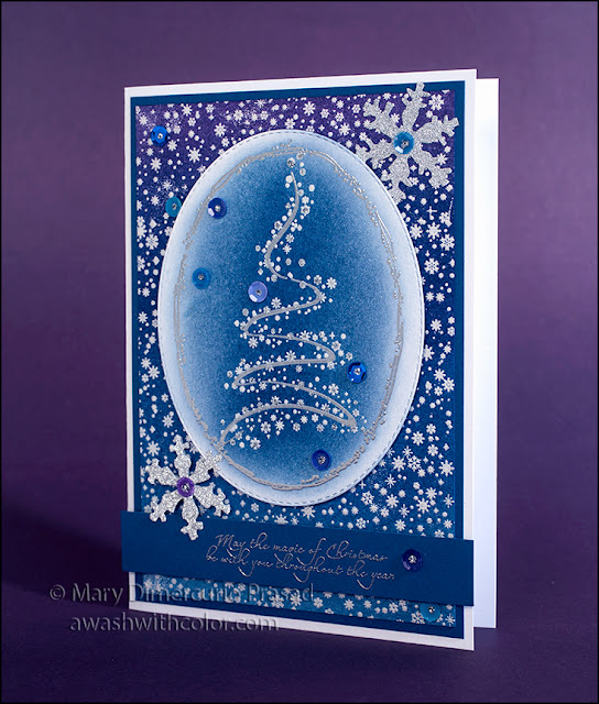 Rubbernecker Stamps Snowflakes and Stardust with Distress Inks