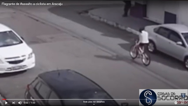 Câmeras de segurança flagram roubo de bicicleta em Aracaju