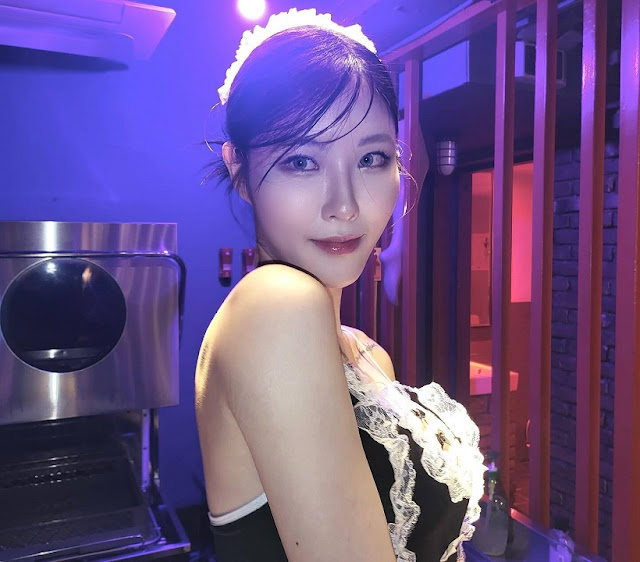 Jin – Beautiful Korean Transgender Model in Sexy Maid Lingerie For Women Instagram Photos