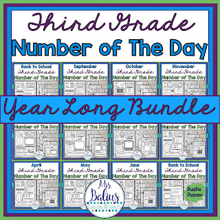 full year bundle of third grade number of the day activities