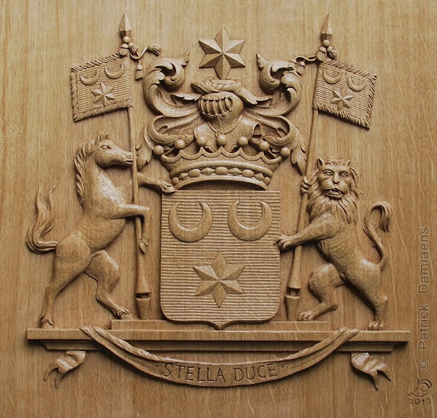 Custom-made Family Coat of Arms | Family Crest Carved in Wood | Individually carved and painted Coats of Arms and Crests