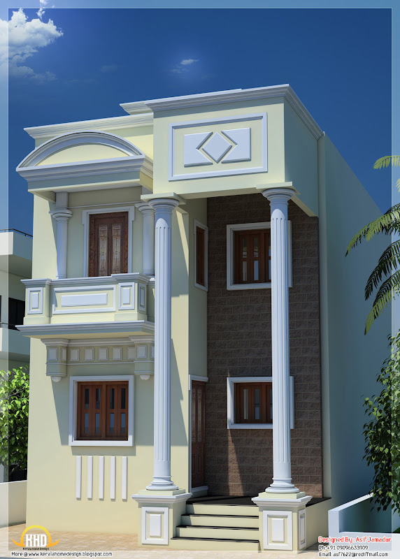 1600 sq. ft. narrow house design in India title=