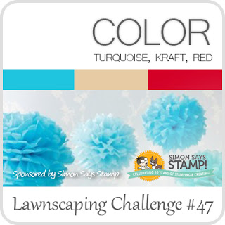 Lawnscaping Challenge #47: Turquoise, Kraft, Red