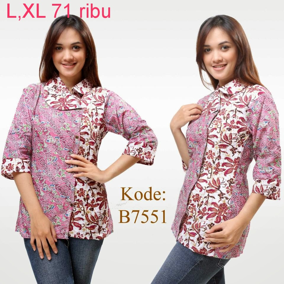  Model  Baju  Atasan Batik  Wanita  Modern  Model  Baju  Batik 