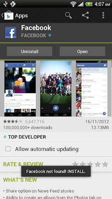 Check and request to install Facebook App
