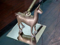 Silver llama pipe.