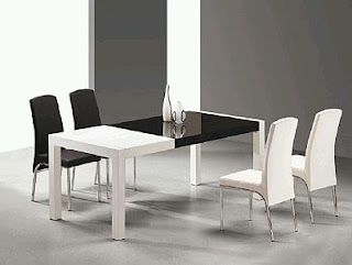 Modern Dining Room furniture, black and white color