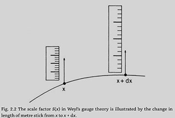 Laws of physics are invariant to the scale of the gauge (Source: K. Moriyasu, "An Elementary Primer for Gauge Theory")