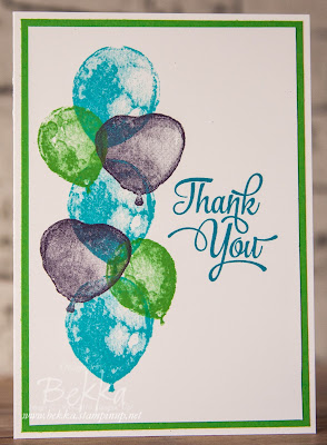 Bright Balloon Builders Thank You Card made with supplies from Stampin' Up! UK which you can get here