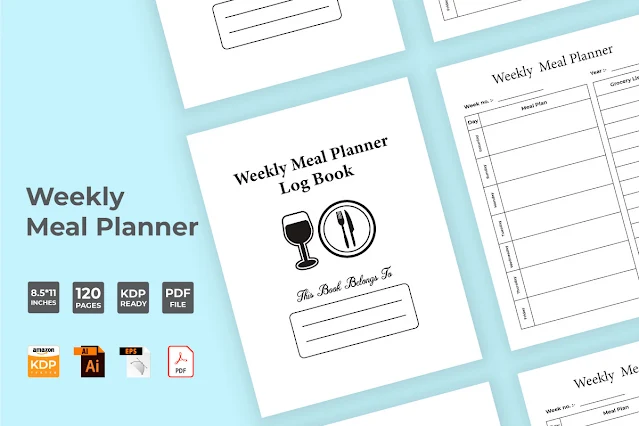 Weekly Meal Planner KDP Interior free download