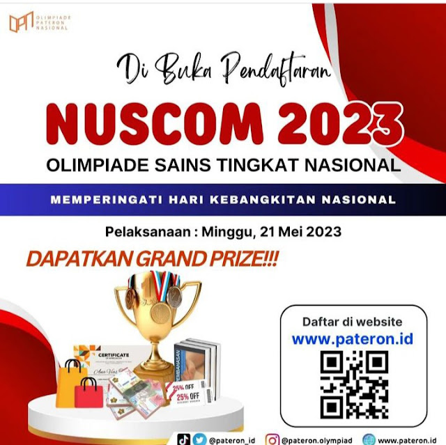 Olimpiade Sains Nasinal NUSCOM Nusantara Copetition Pateron 2023 Tingkat SD/SMP/SMA/S1