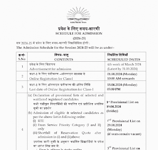 केंद्रीय विद्यालयों में सत्र 2024-25 के लिए प्रवेश हेतु ऑनलाइन आवेदन अब 15 अप्रैल 2024 तक करना होगा