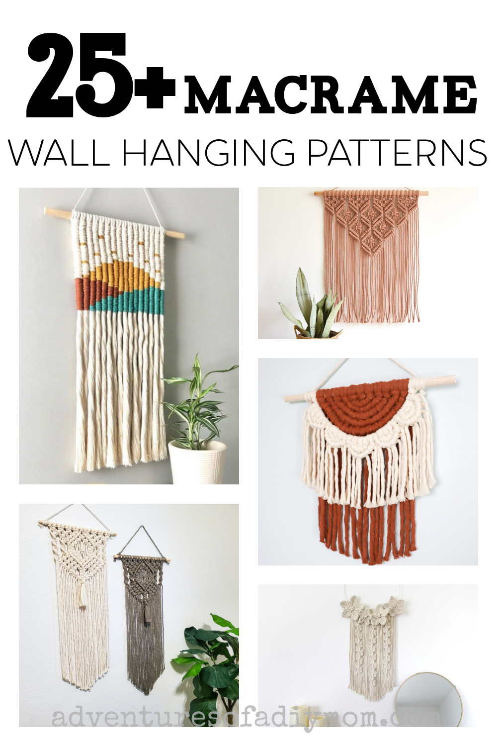 25+ Macrame Wall Hanging Patterns - Adventures of a DIY Mom