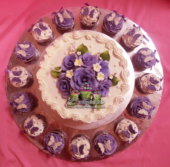 Purple Theme Wedding Cake ika Wedding Cake 8inch with buttercream