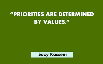 Priorities are determined by values.