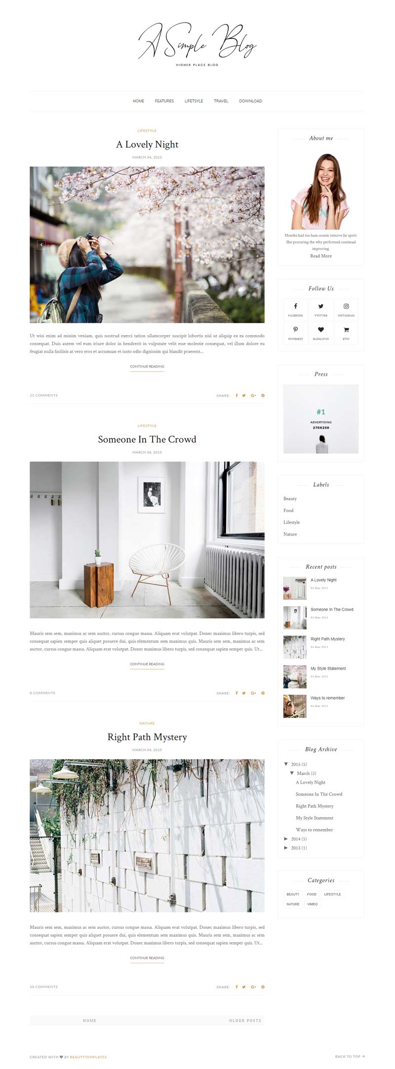 A Simple Blog Blogger Template