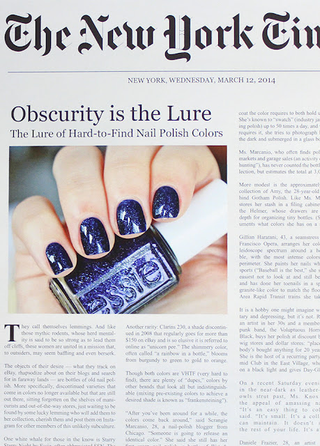 Essie Starry Starry Night craze analysis on New York Times