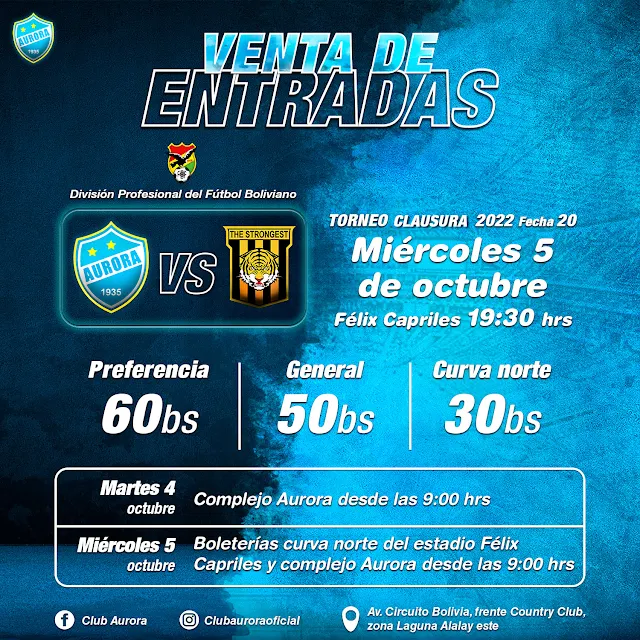 Venta de Entradas Aurora vs The Strongest