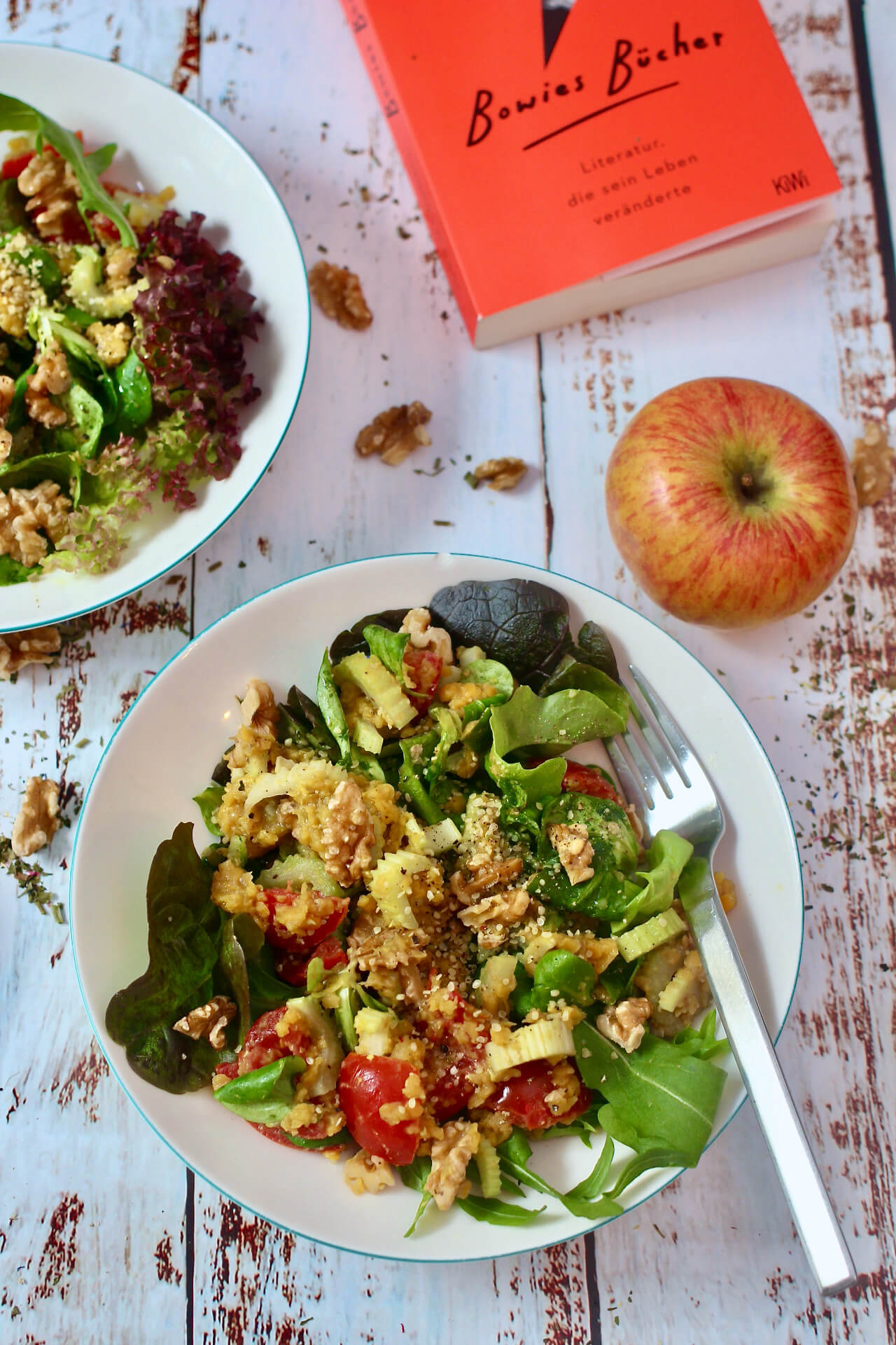 Roter Linsen-Blattsalat mit Sellerie