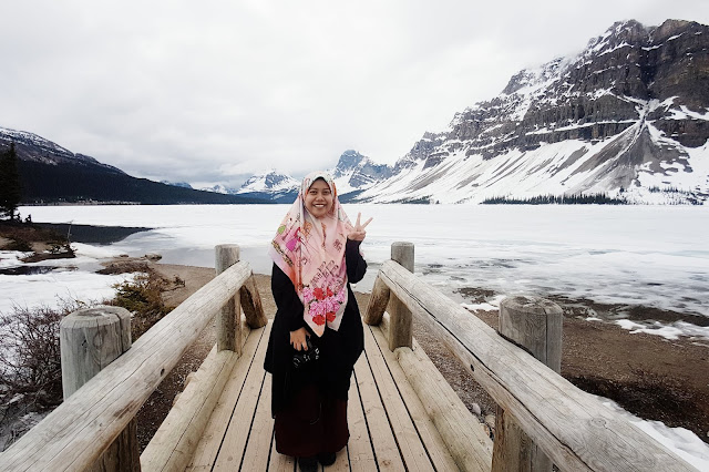 Farah at the Bow Lake, Banff National Park, Alberta, Canada