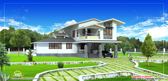 2 Storey house plan - 2490 Sq. Ft. (231 Sq. M.) (276 square yards)