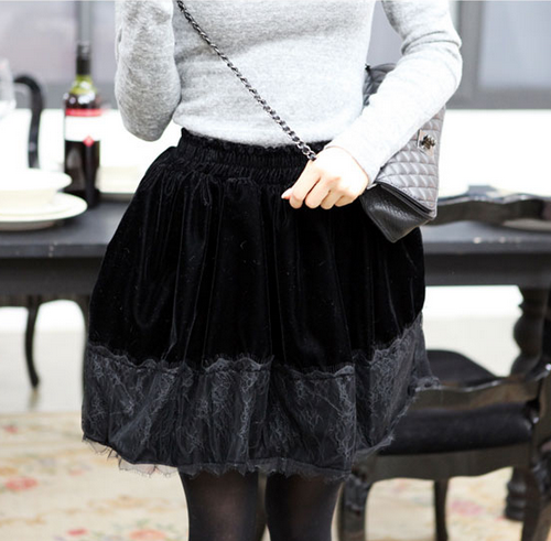 Velvet Lace Skirt