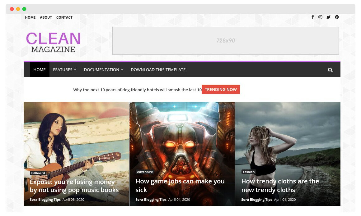CleanMagazine - Clean responsive Blogger Template 2020