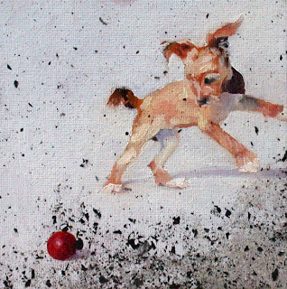 Red Ball with Ashes by Liza Hirst