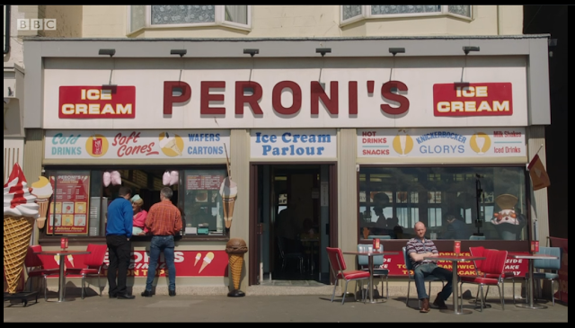 Peroni's Ice Cream as seen in Scarborough, episode two (BBC, 2019)