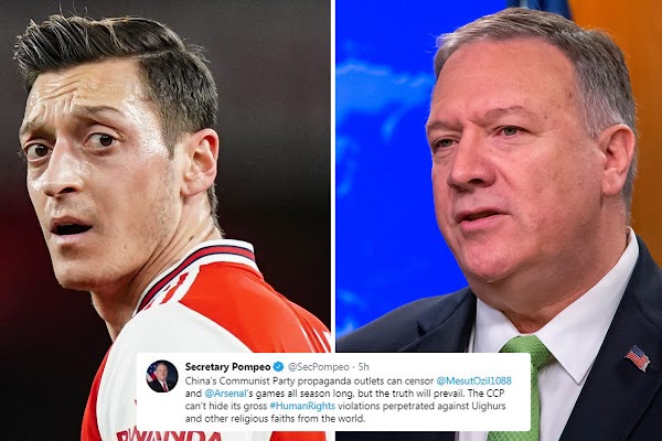 Tak Siarkan Liga Eropa gegara Cuitan Ozil soal Muslim Uighur, Menlu AS Kecam China