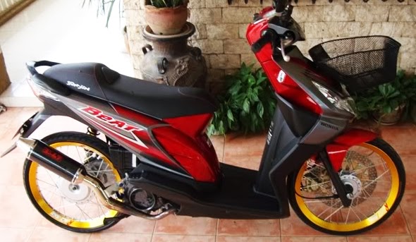 Modifikasi Honda BeAT Karburator Dengan Velg Ring 17 Jari 