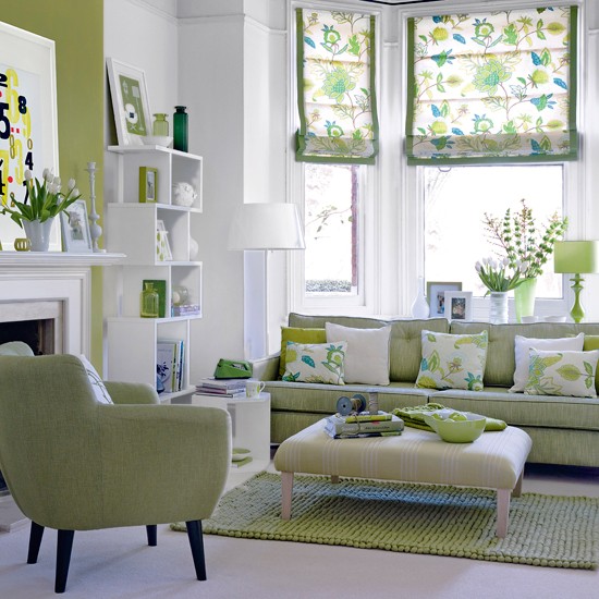 Modern Furniture Decorating  Living Room  With Mint Green  