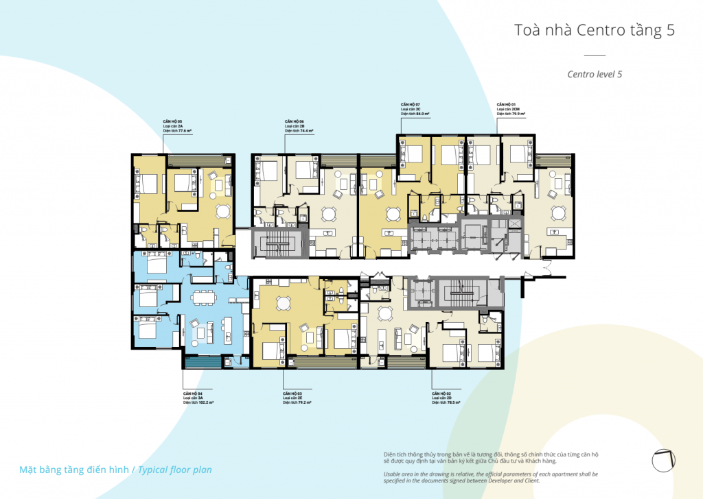 Mặt bằng tầng 5 tòa CENTRO