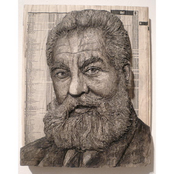 Incredible Portraits Made Out Of Carved Telephone Directories