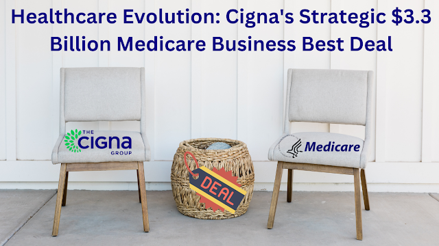 Healthcare executives shaking hands in a boardroom, representing the Cigna Medicare business deal.