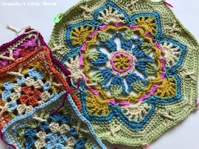 Persian Tiles crochet blanket first pieces completed