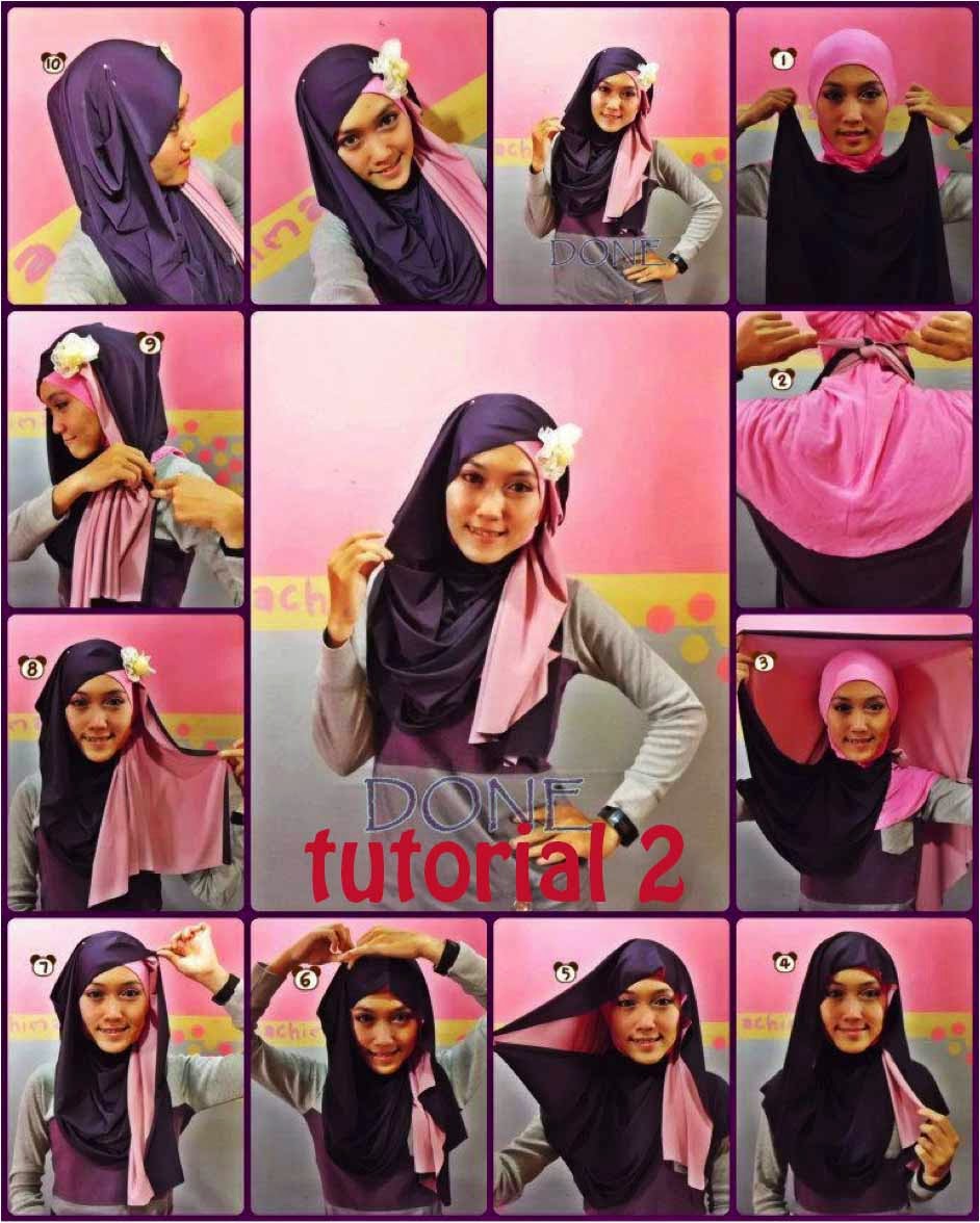 17 Tutorial Hijab Segi Empat 2 Warna Tutorial Hijab Terbaru Tahun 2017