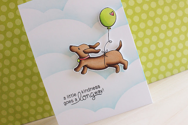 A Little Kindness Card by Newton's Nook March Guest Designer Eloise Blue | Delightful Doxies Stamp set by Newton's Nook Designs #newtonsnook