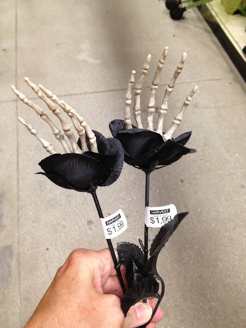 Halloween Decorations, skeleton, creepy hands, spooky flowers