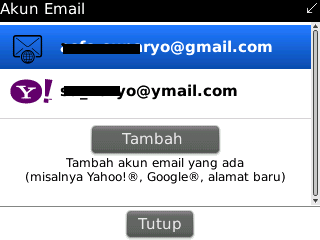 menambah push email di blackberry