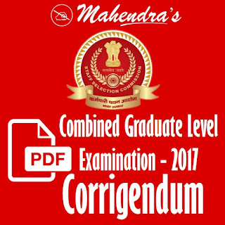 Corrigendum - Combined Graduate Level Examination - 2017   