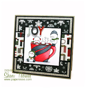 Christmas card featuring 2 Cute Ink Warm Winter Wishes digital stamp, by Paperesse.