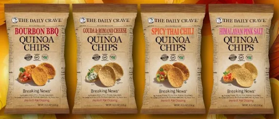 Gouda and Romano Cheese Flavored Quinoa Chips by The Daily Crave