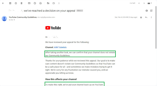 youtube channel recovered