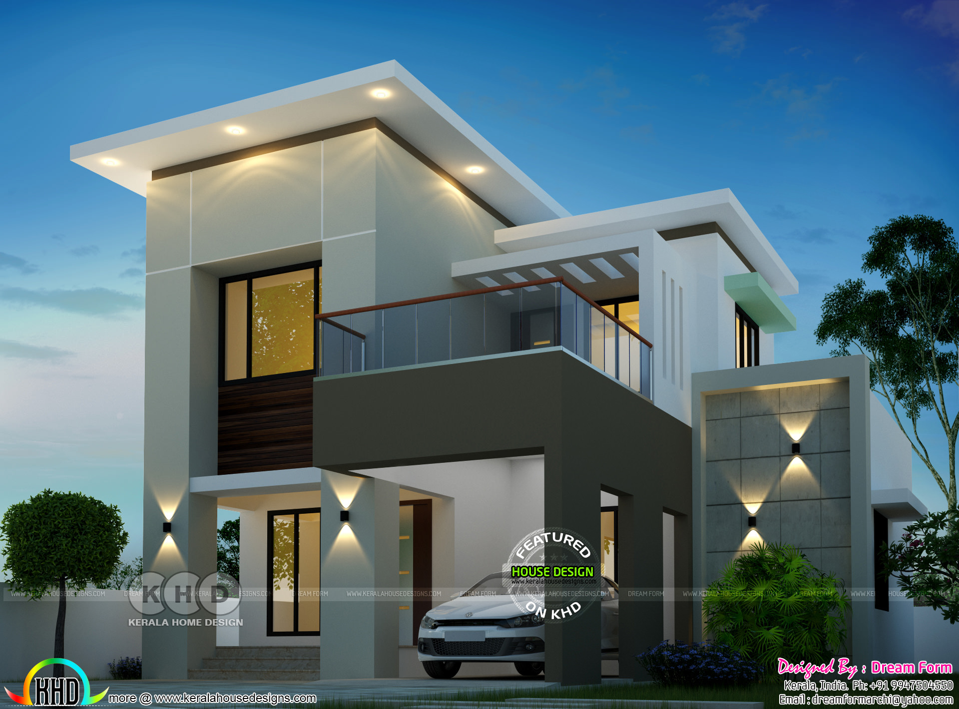 Beautiful flat roof model contemporary residence 1650 sq 